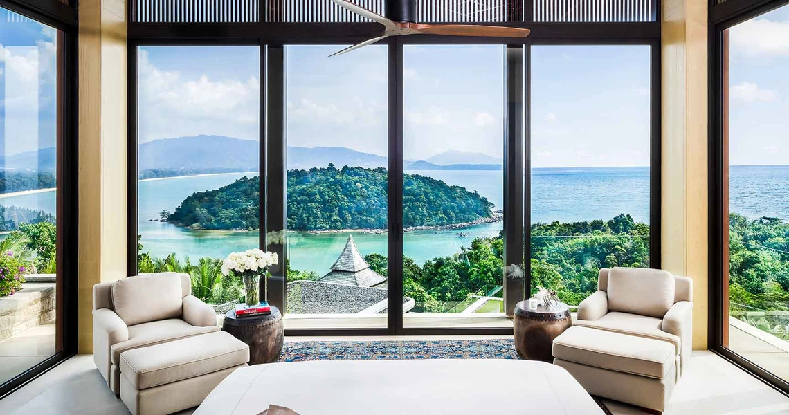 Layan Residences by Anantara luxury villa view on the sea from sitting area