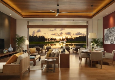 Aquella Lakeside Phang Nga golf villa sunset view