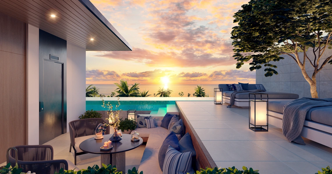 Beach Terraces - Outdoor area sunset time