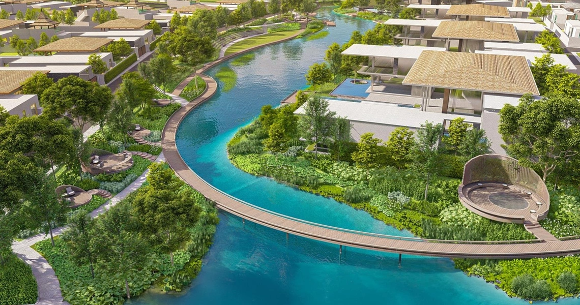 Botanica Hythe luxury condo - Grand Avenue river and walkways