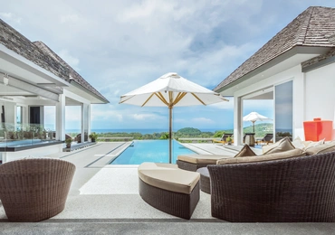 Villa Bauhinia -  terrace overlooking the pool and sea