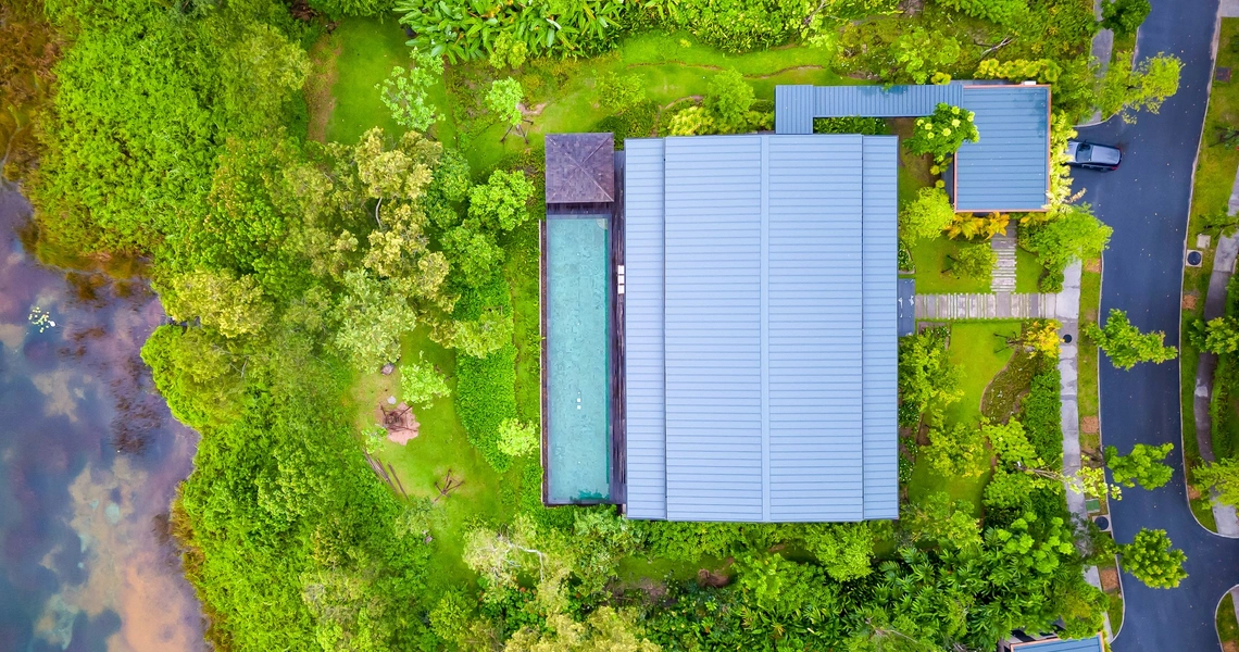 Tri Vananda  luxury villas aerial view of a villa
