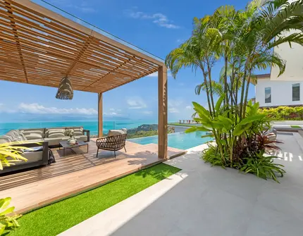Pacific Palisade Samui luxury villa - pergola and sea view