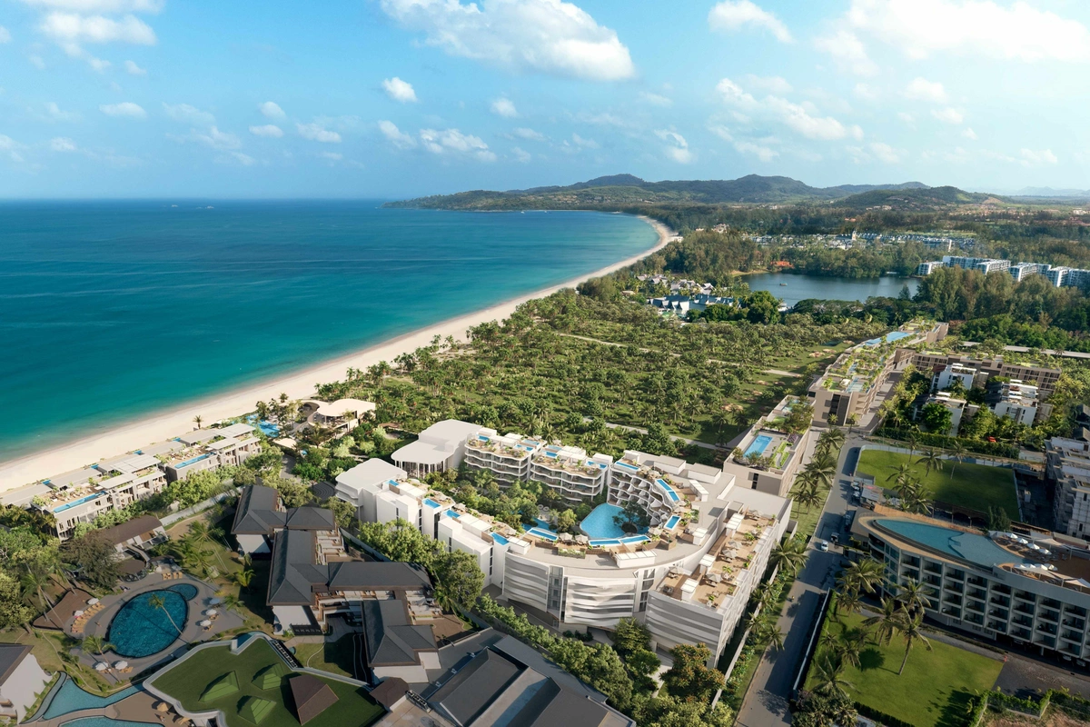 Garrya Residences Phuket beachfront resort - drone view over the beach