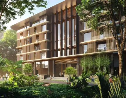 Mulberry Grove at The Forestias Luxury Bangkok Condo entrance from the forest
