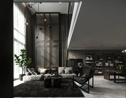 Malton Ari Bangkok Luxury Houses Tropical Loft Living Room