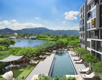 Laguna Lakeside premium Phuket condo - pool with lake views