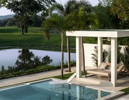 Laguna Homes - external pool with lake