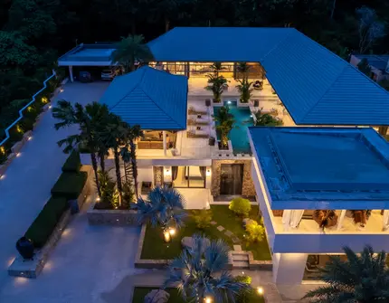 Villa Riverside aerial night