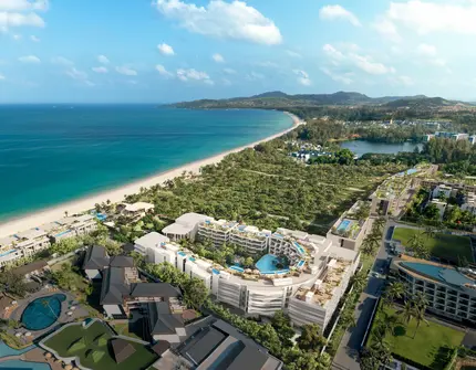 Garrya Residences Phuket beachfront resort - drone view over the beach