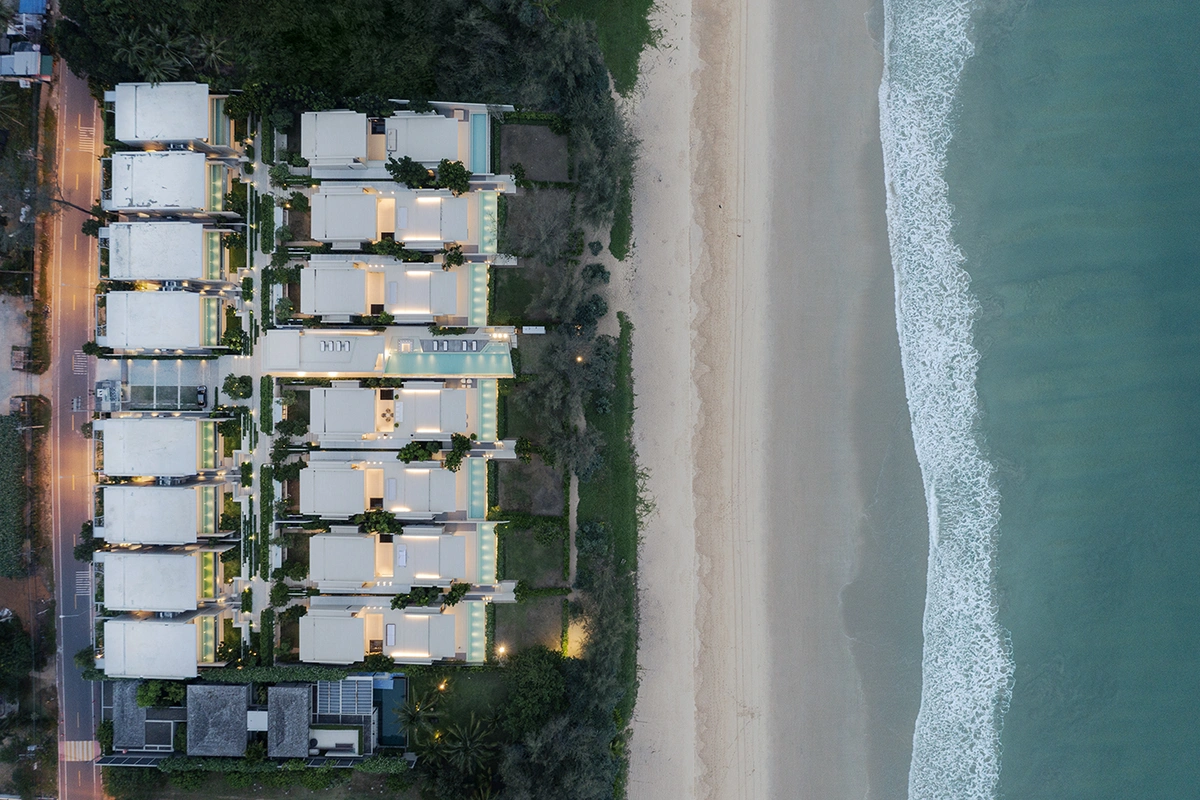 Veyla Natai beachfront villas bird eye