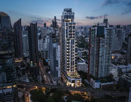 Hyde Heritage Thonglor Bangkok luxury condo - aerial view