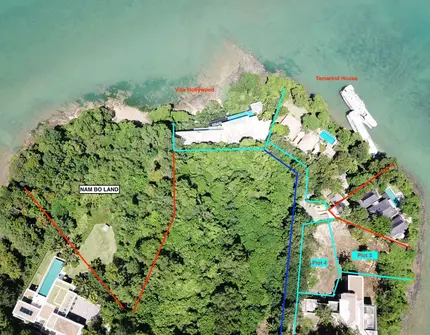 Tamarind Bay oceanfront land -  above view
