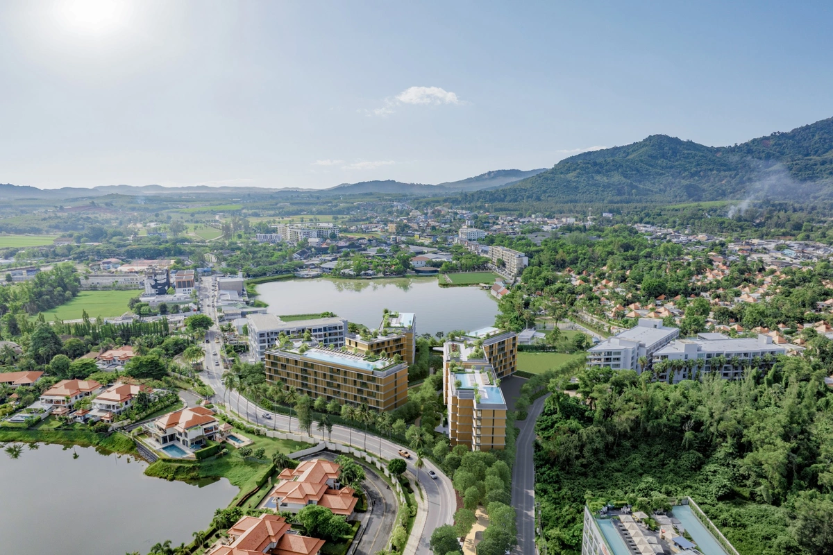 Laguna Aster Phuket luxury condo - aerial view of the buildings