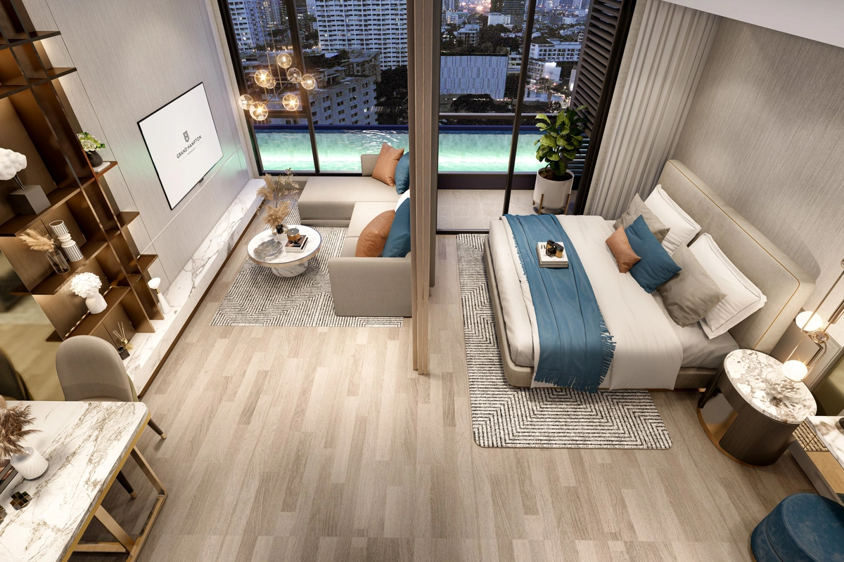Grand Hampton Origin Bedroom and Living Room