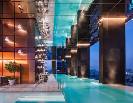 Khun by Yoo luxury condo in Bangkok pool and city