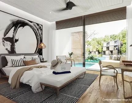 Condominium on Phuket MGallery Residences MontAzure Lakeside bedroom