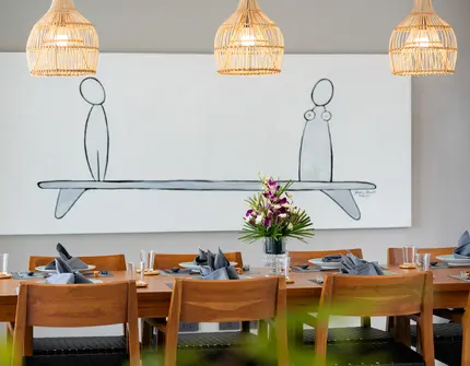 Luxury villas on Samui 5 Bedroom Beachfront Villas in Baan Talay dining area