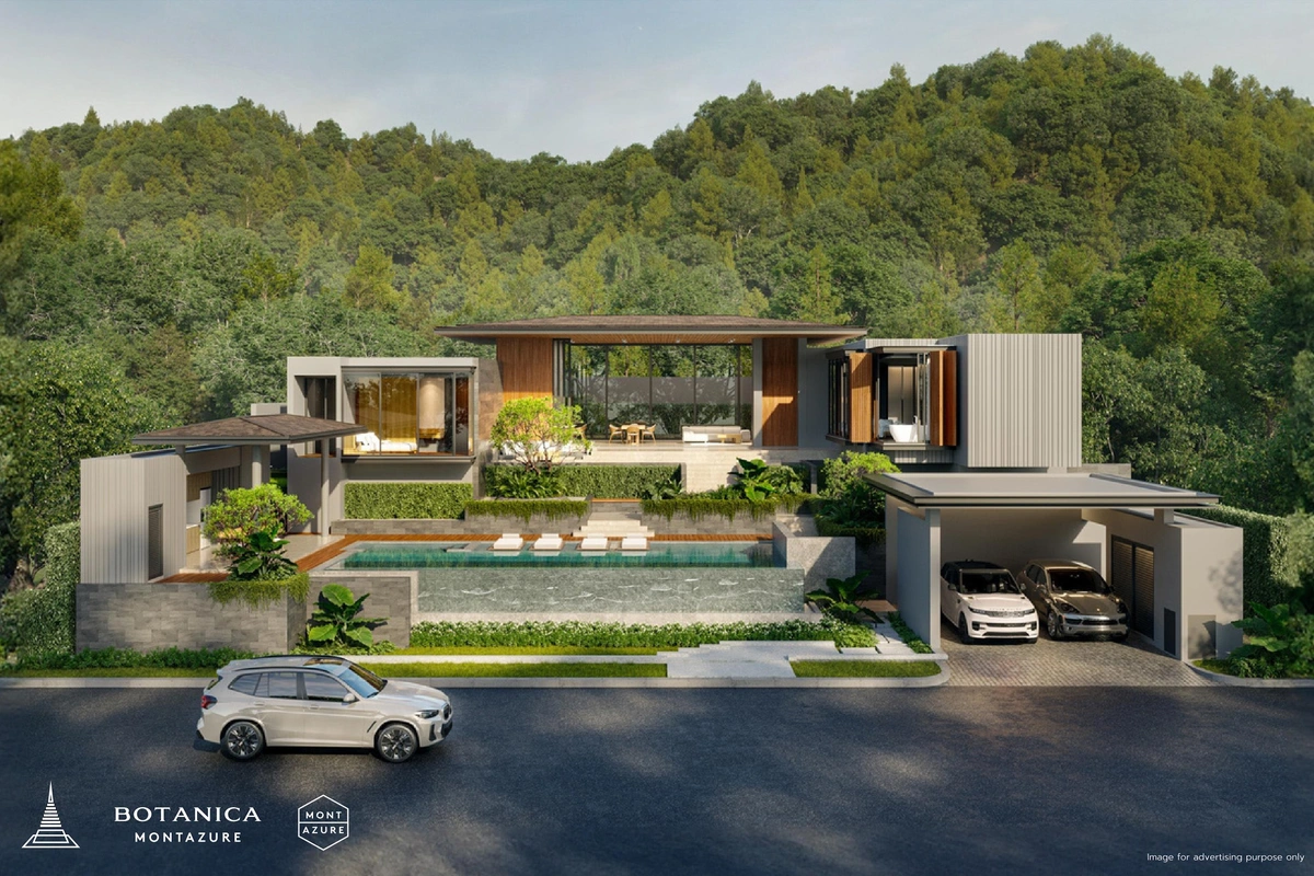 Botanica Montazure luxury villas Phuket - cascading villa front view