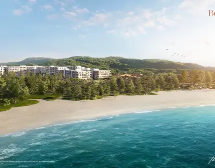 The Balcony beachfront condo Phuket - aerial view from the sea