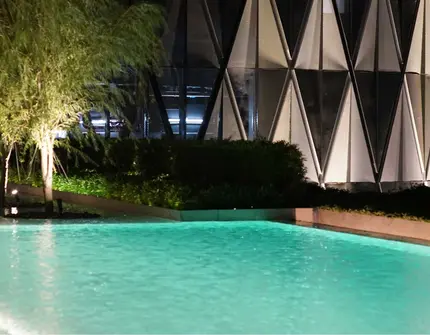 Banyan Tree Riverside Residences Bangkok pool at night