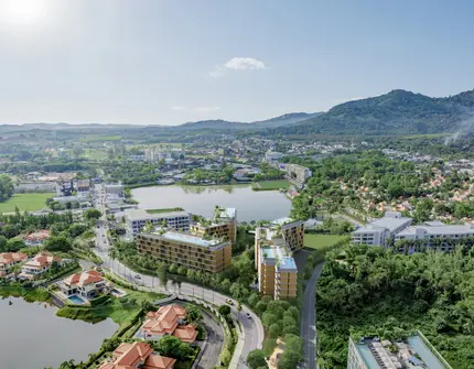 Laguna Aster Phuket luxury condo - aerial view of the buildings