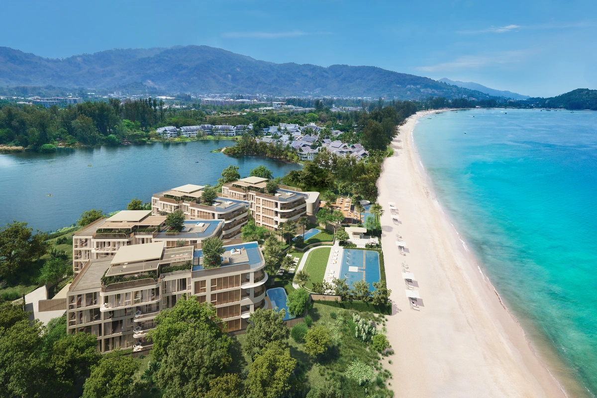 Banyan Tree Beach Residences Oceanus - aerial view of the building and the sea