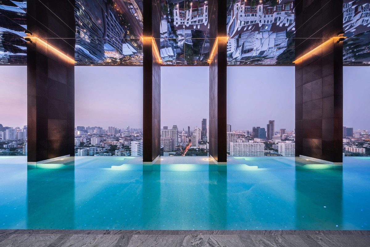 Khun by Yoo luxury condo in Bangkok swimming pool