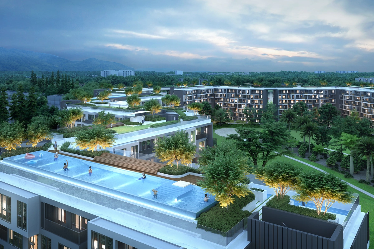 Skypark Celeste exterior pool view