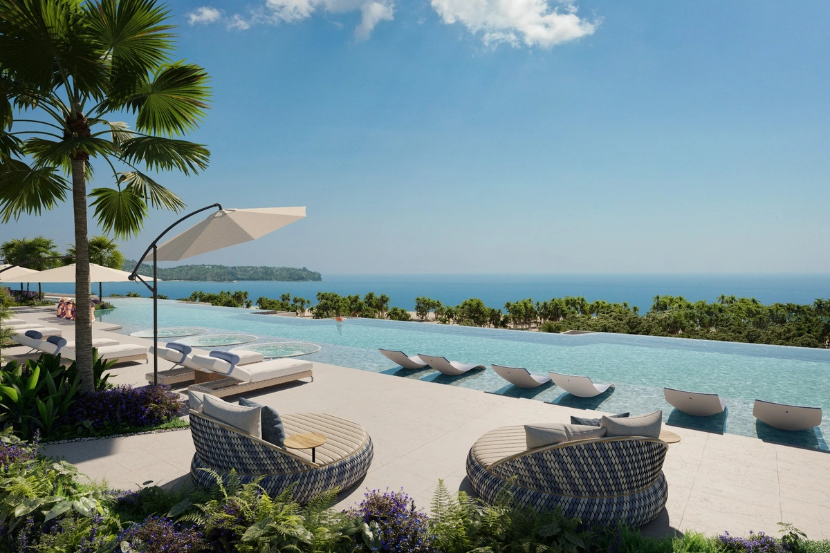 Condominium on Phuket Laguna Beachside rooftop swimming pool