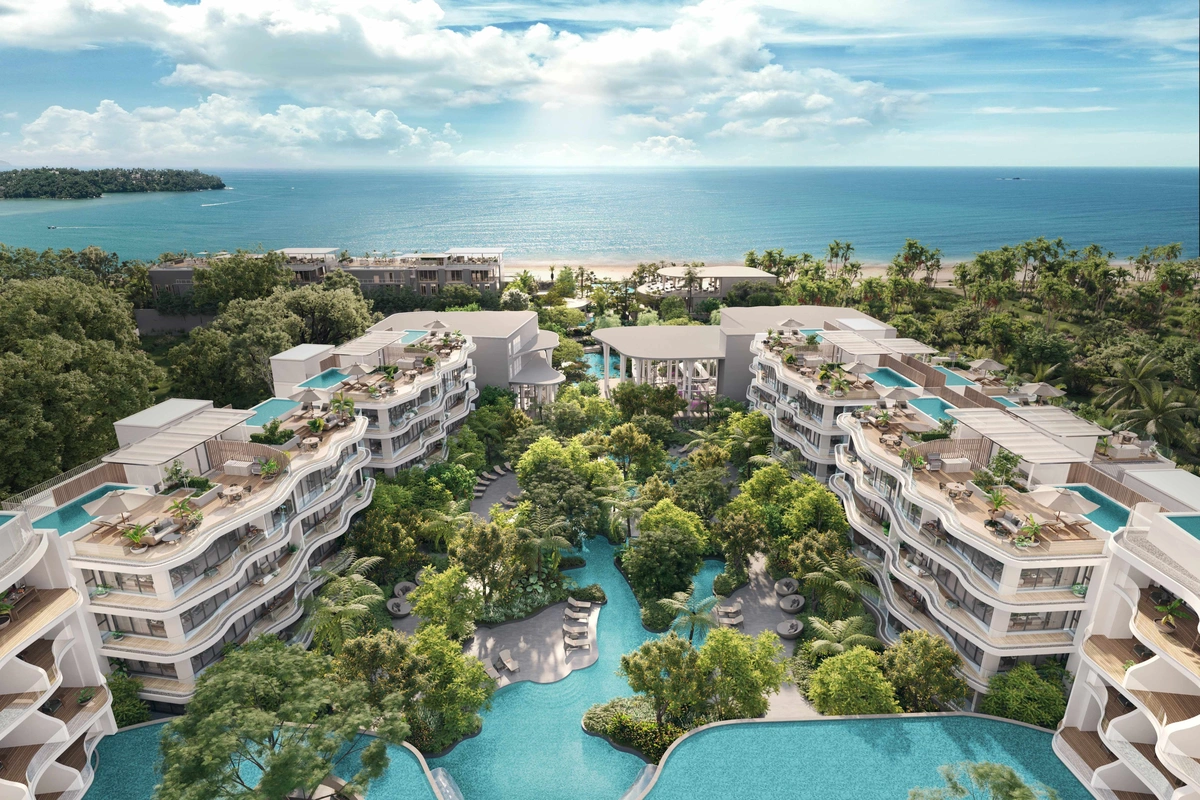 Garrya Residences Phuket beachfront resort - aerial view on resort and sea