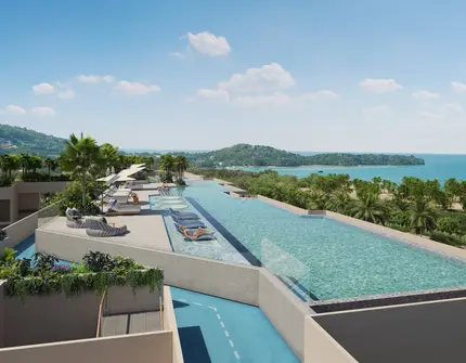 Condominium on Phuket Laguna Beachside rooftop swimming pool