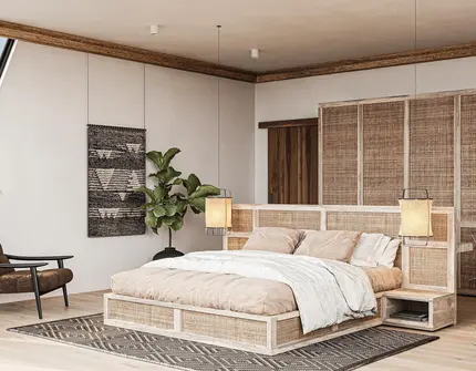 Chandra Samui designer villas - upstairs bedroom