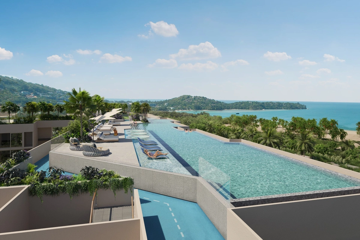 Condominium on Phuket Laguna Beachside rooftop swimming pool
