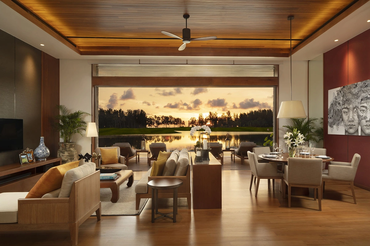 Aquella Lakeside Phang Nga golf villa sunset view