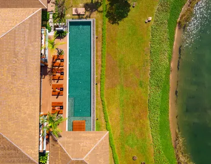 Aquella Lakeside Phang Nga golf villa pool top down
