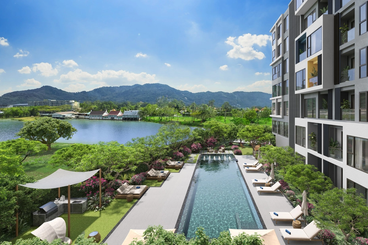 Laguna Lakeside premium Phuket condo - pool with lake views
