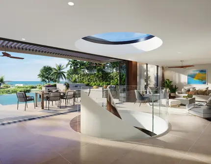 Banyan Tree Grand Residences - Oceanfront Villas -  upper level living room
