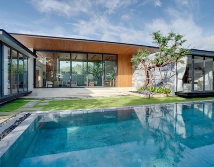 Botanica Montazure luxury villas Phuket - living room view from a pool