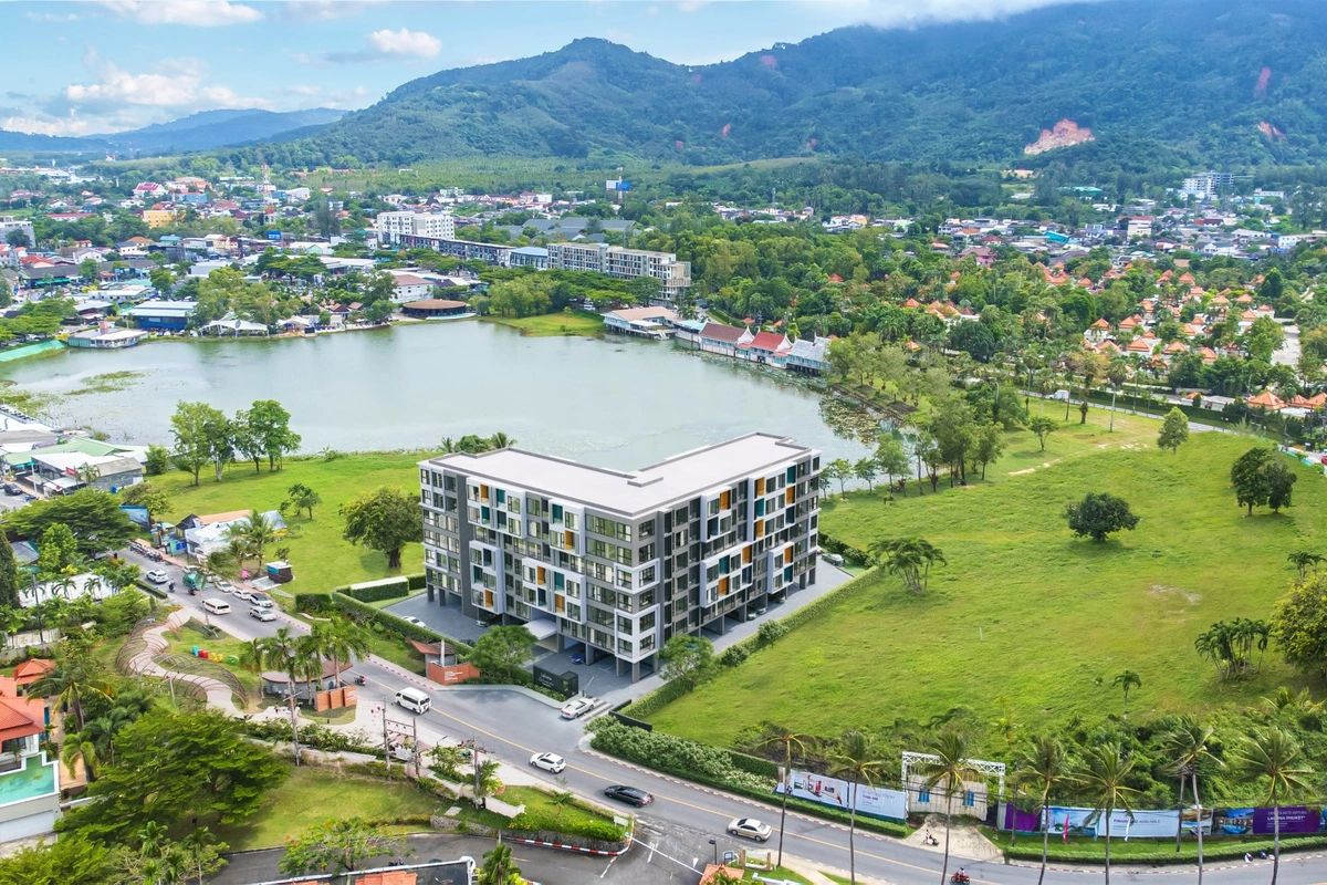 Laguna Lakeside premium Phuket condo - view onto Boat Avenue