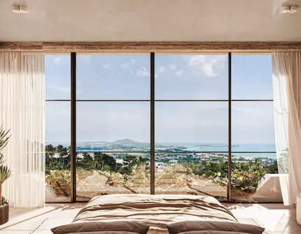 Chandra Samui designer villas - seaview from main bedroom