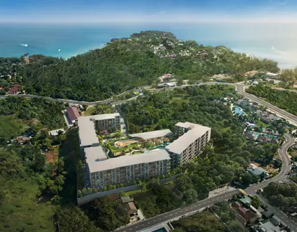 Rhea by Sansiri resort condo - aerial drone shot