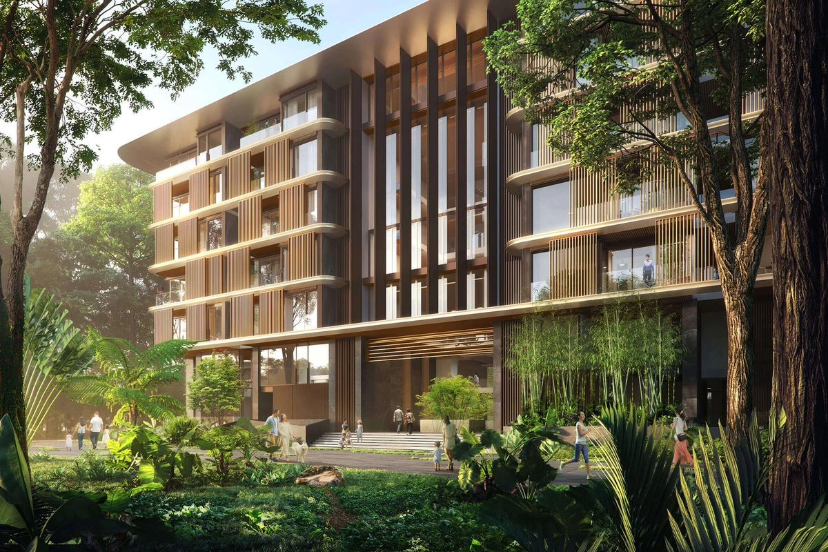 Mulberry Grove at The Forestias Luxury Bangkok Condo entrance from the forest