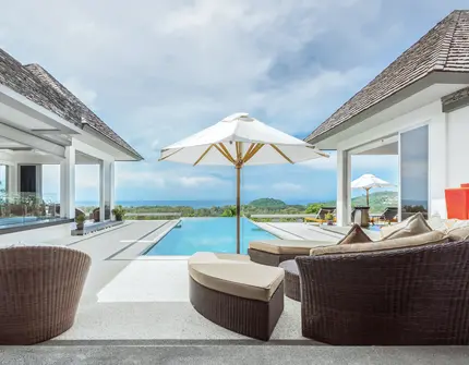 Villa Bauhinia -  terrace overlooking the pool and sea