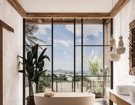 Chandra Samui designer villas - bathtub